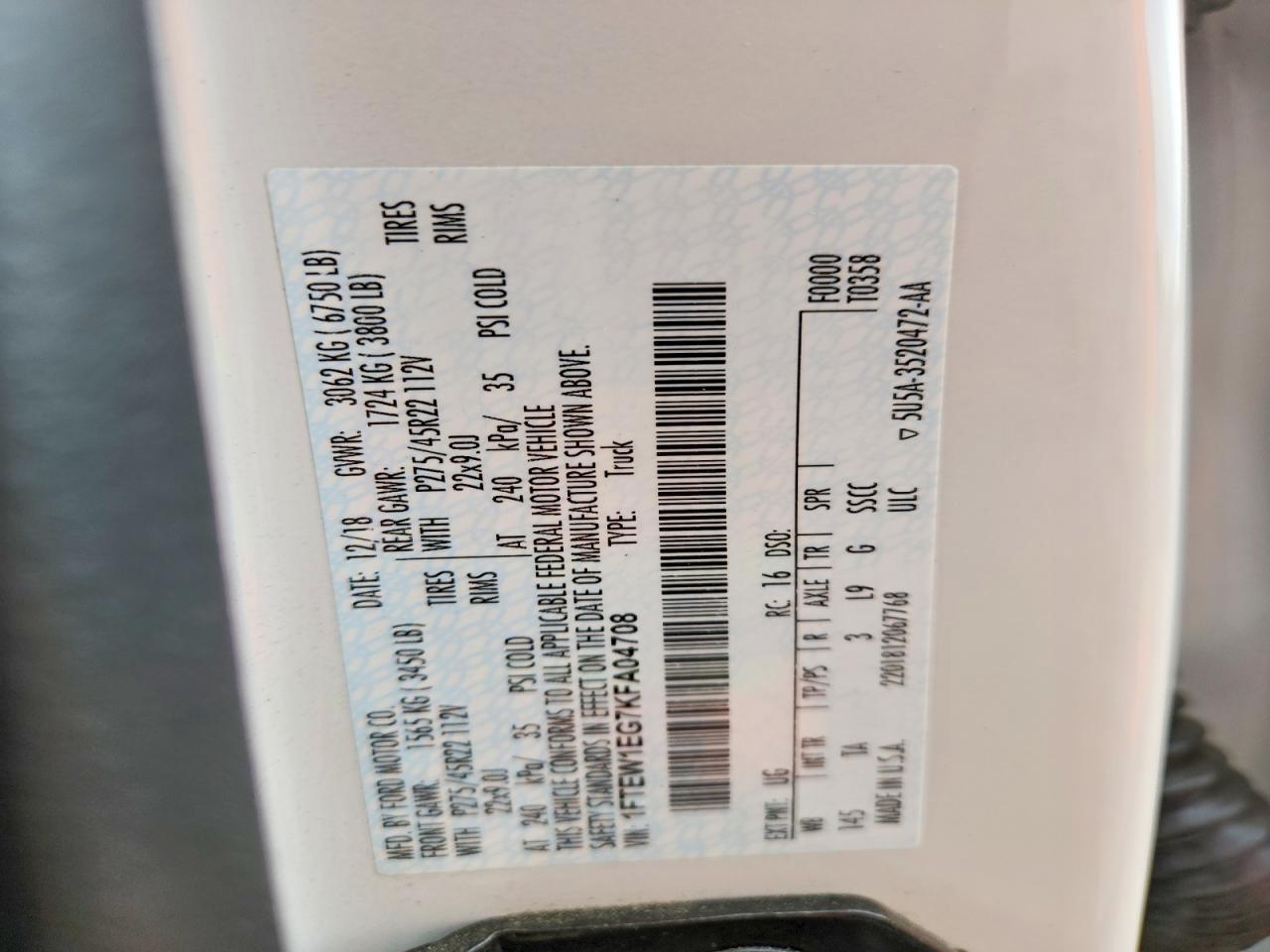 2019 Ford F150 Supercrew