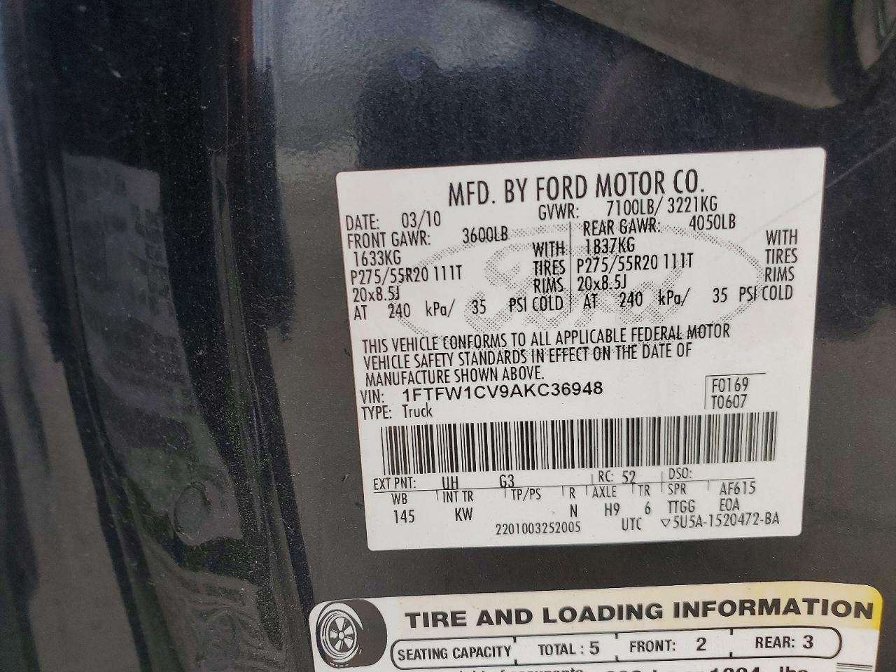 2010 Ford F150 Supercrew