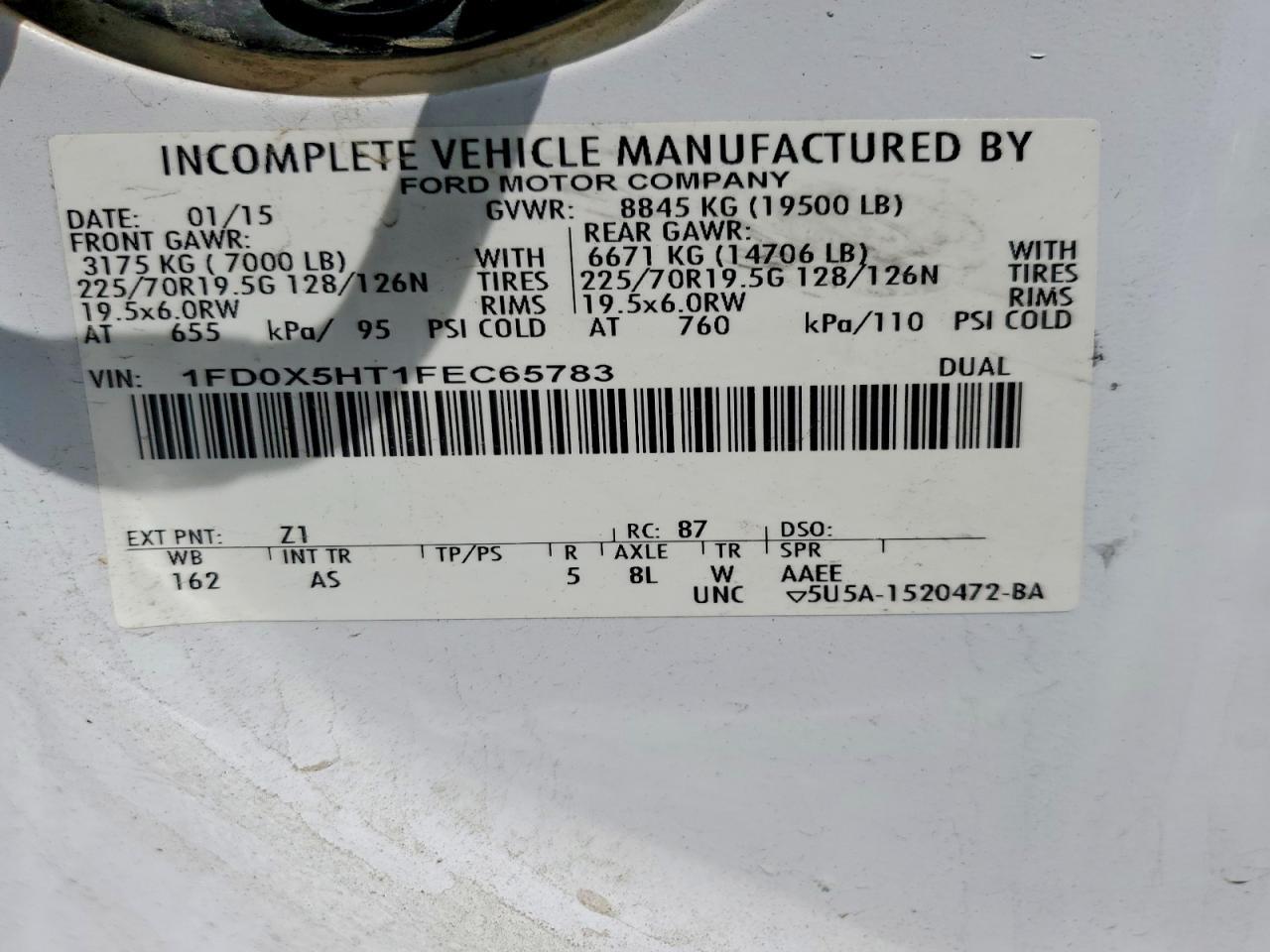 2015 Ford F550 Super Duty