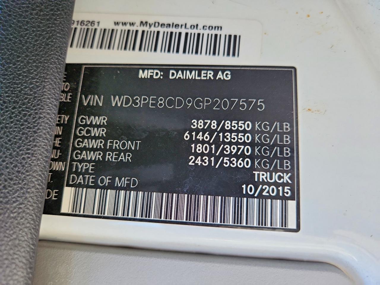2016 Mercedes-Benz Sprinter 2500