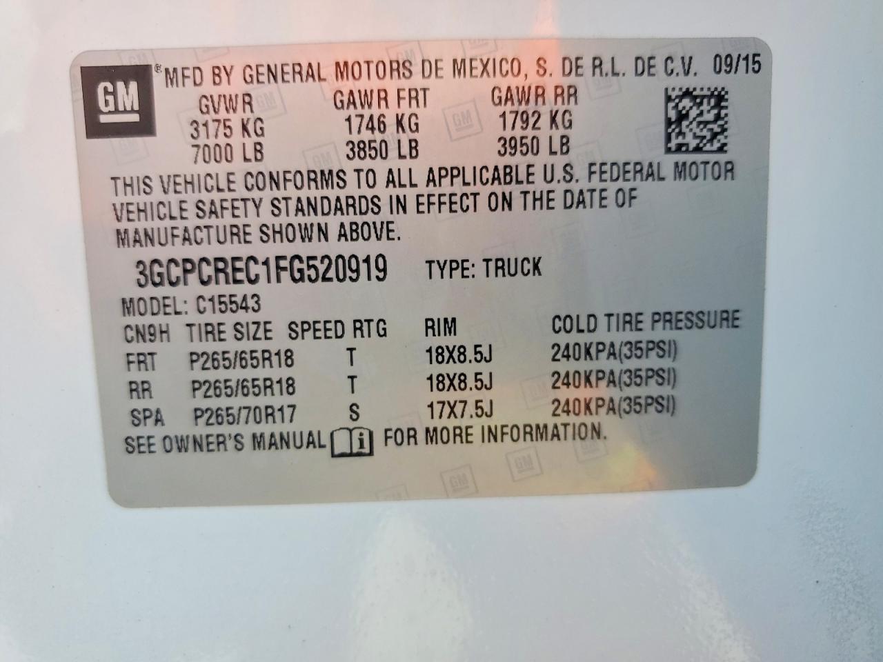 2015 Chevrolet Silverado C1500 LT