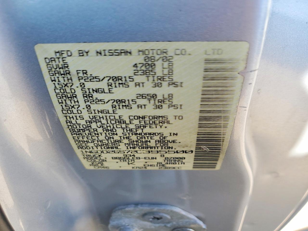 2002 Nissan Frontier Standard