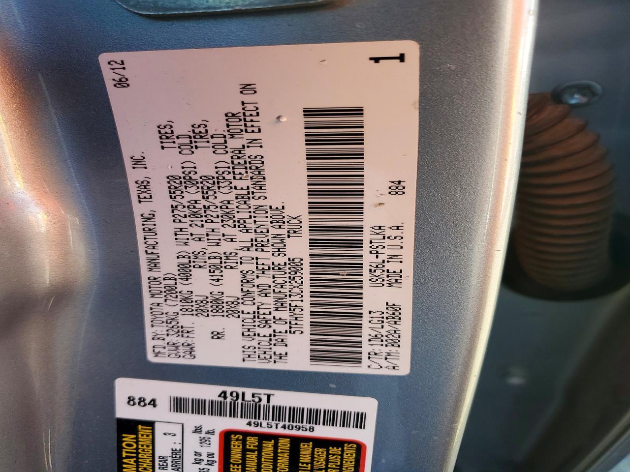 2012 Toyota Tundra Limited