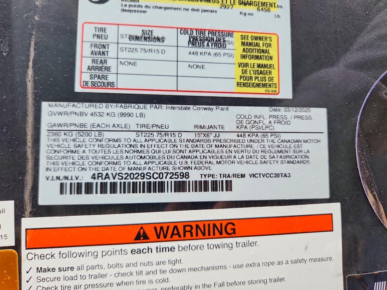 2025 Itrn 2025 Interstate VICTVCC20TA3 Enclosed Cargo Traile