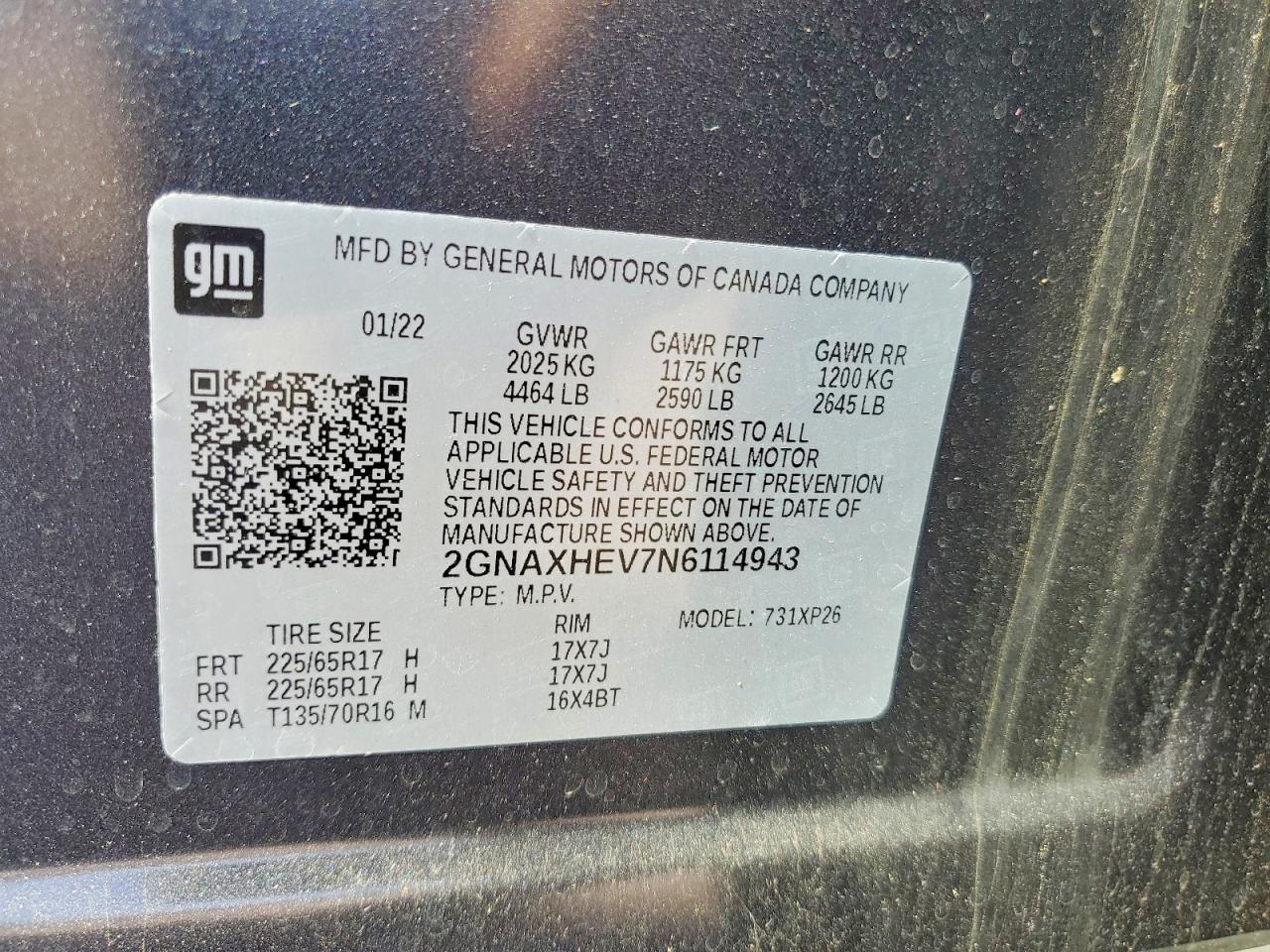 2022 Chev Equinox ls