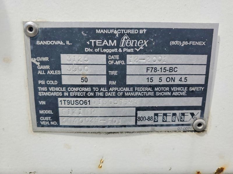 2001 Team Fenex F121 IP Manhole Support Trailer
