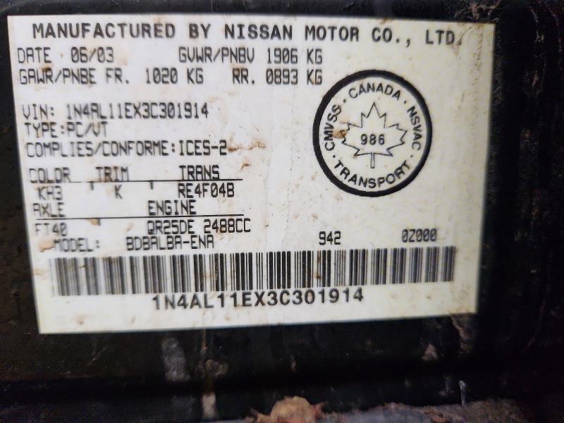 2003 Nissan Altima 2.5 s