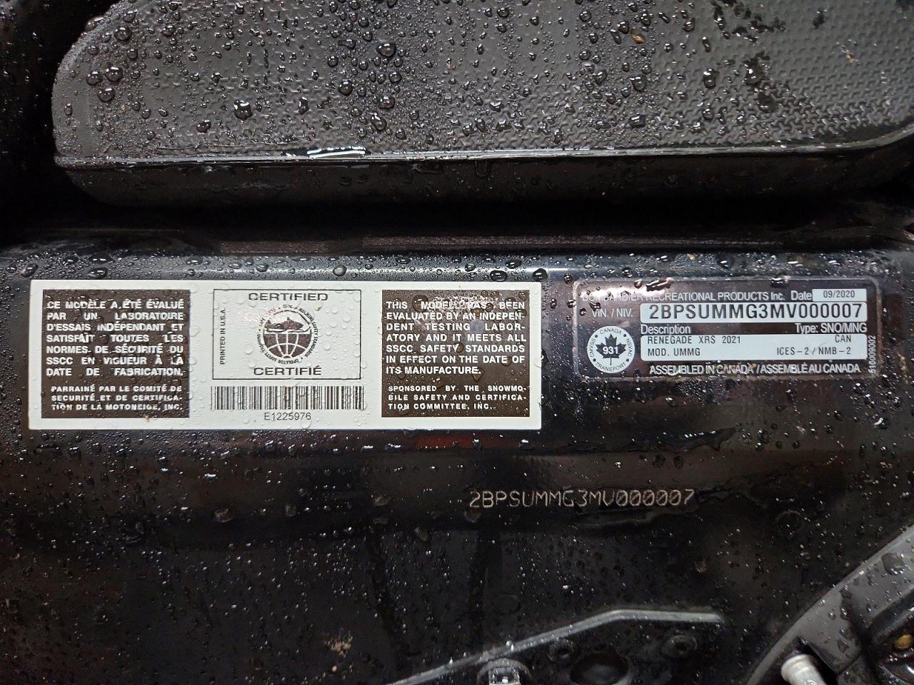 2021 Skidoo DOO Renegade XRS