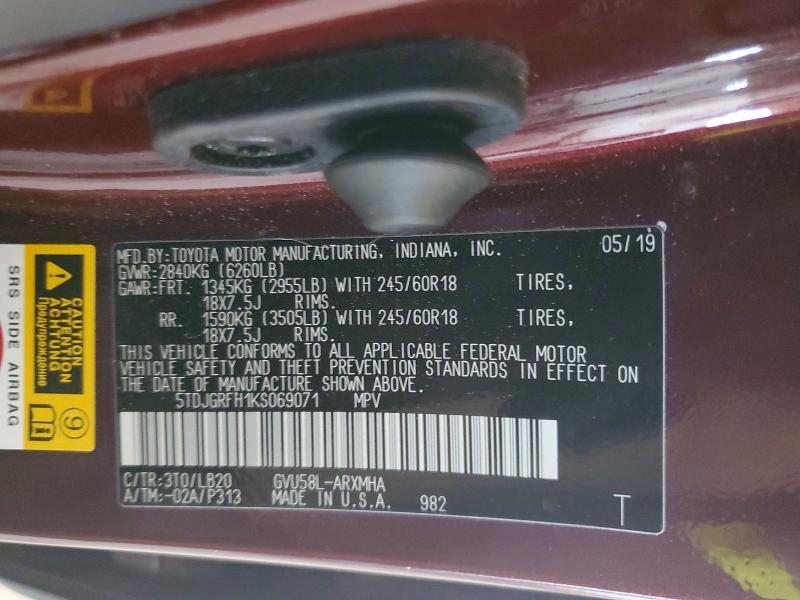 2019 Toyota Highlander Hybrid xle