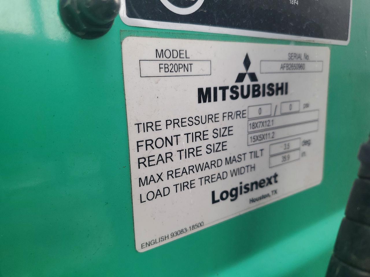 2000 Mitsubishi FB20PNT Forklift