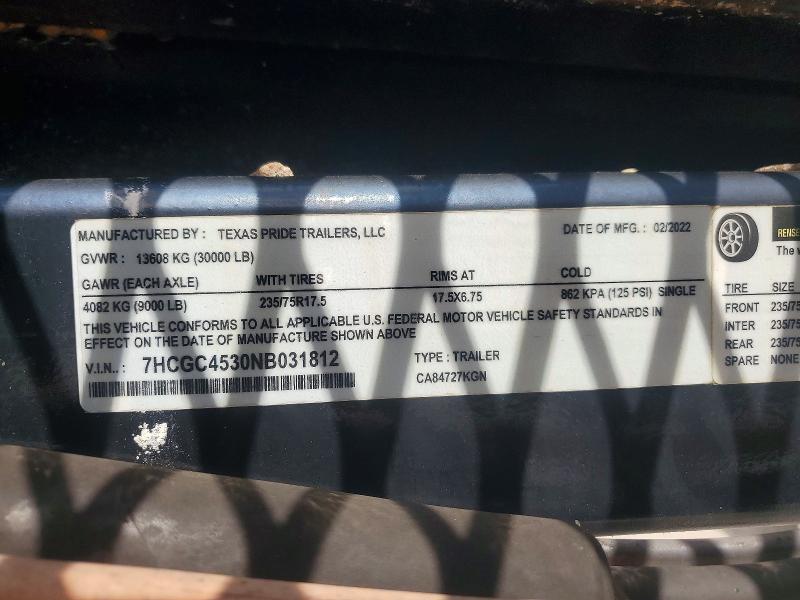 2022 Texas Pride Ca8472kgn car Carrier