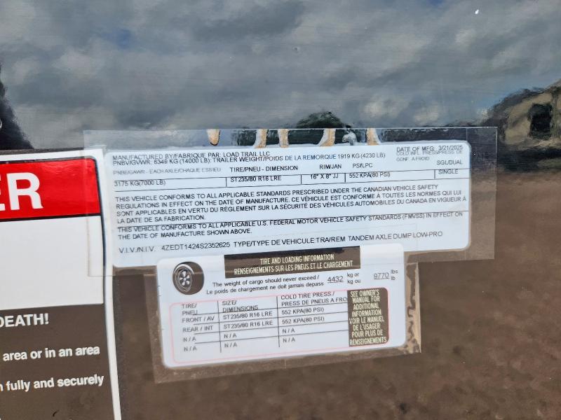 2025 Load Trail Dump Trailer