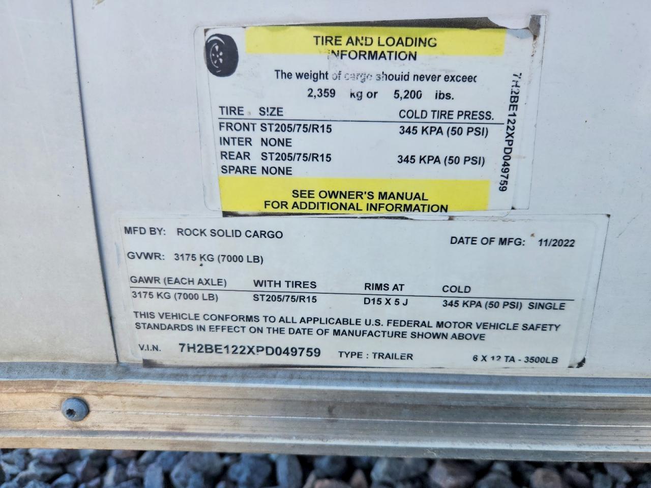 2023 Rock Solid Carg O 6X12TA Enclosed Cargo Trailer