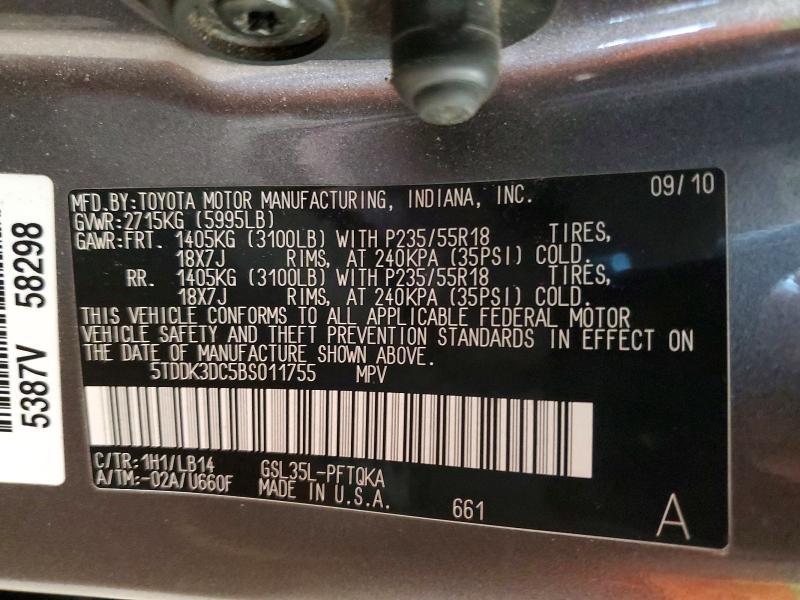 2011 Toyota Sienna xle 7-passenger