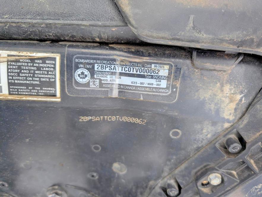 2026 Skidoo Skandic le 600 efi rer