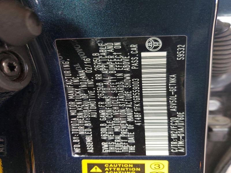 2016 Toyota Camry le