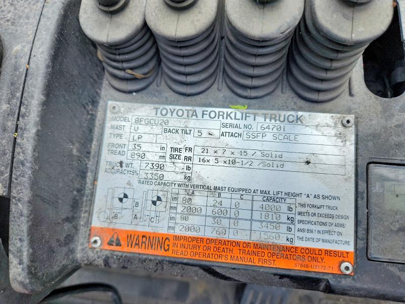 2014 Toyota TA 8FGCU20 Forklift