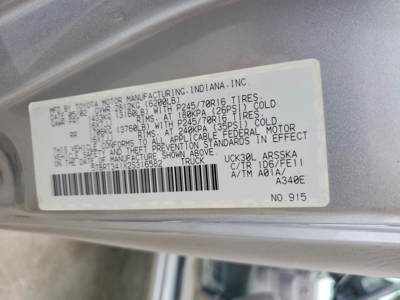2002 Toyota Tundra SR5 V8