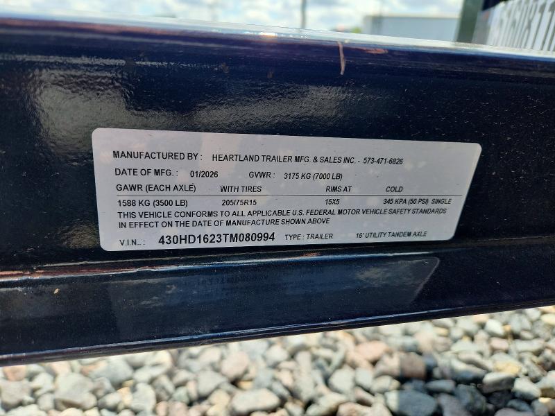 2026 Heartland Utility Trailer