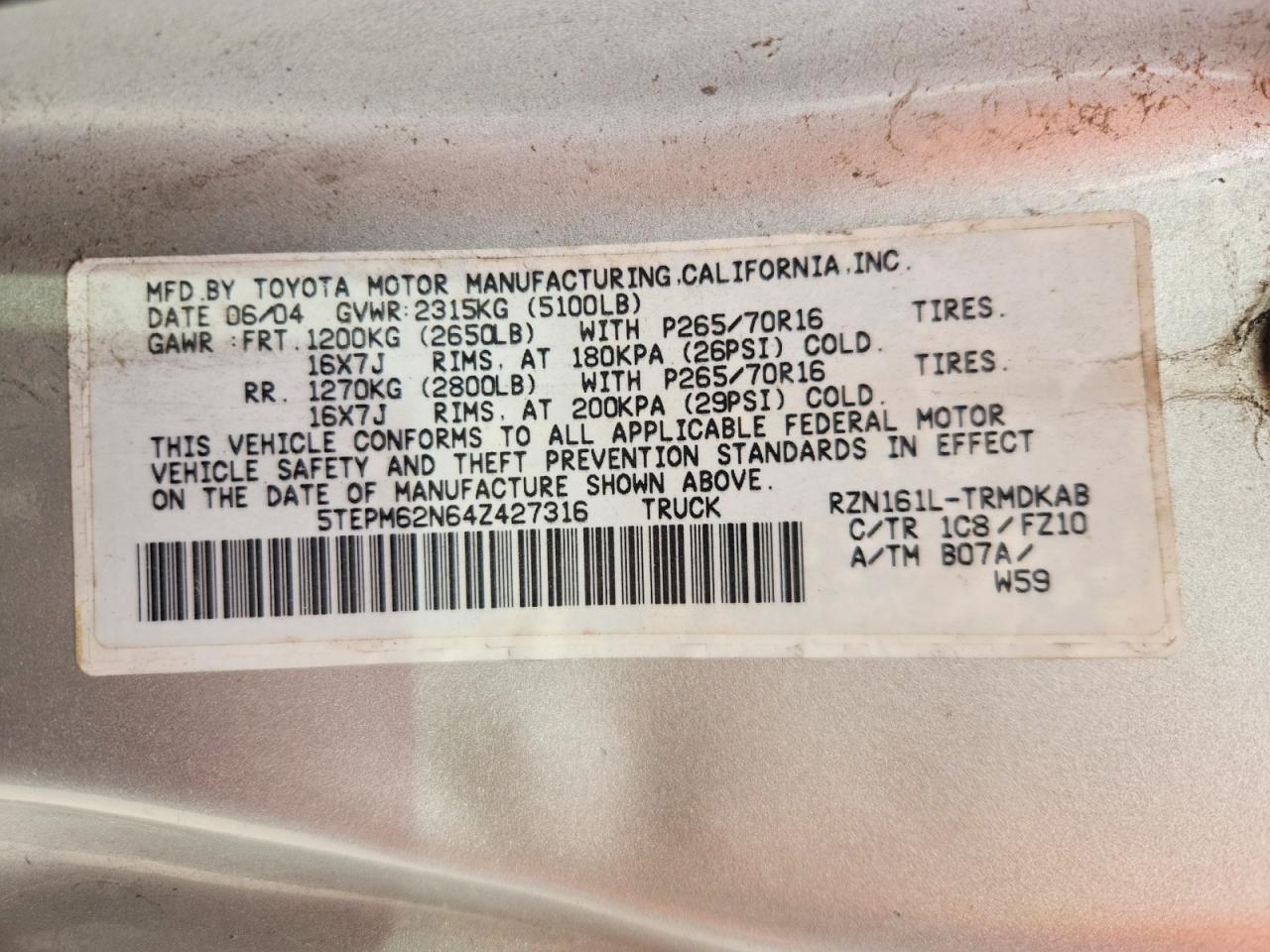 2004 Toyota Tacoma Base