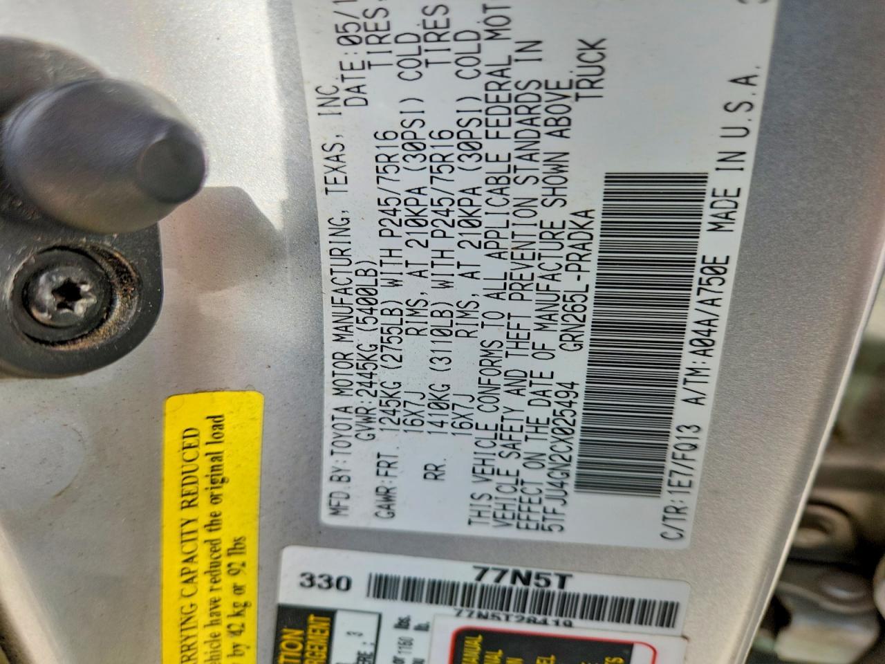 2012 Toyota Tacoma Prerunner V6