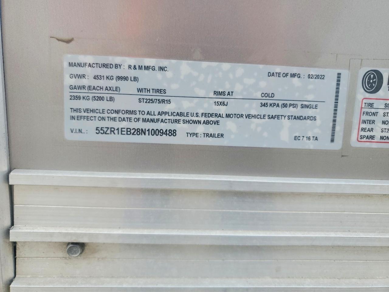 2022 R&M EC716TA Enclosed Cargo Trailer