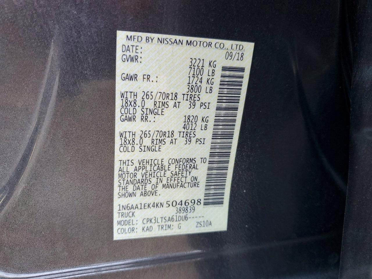 2019 Nissan Titan SV