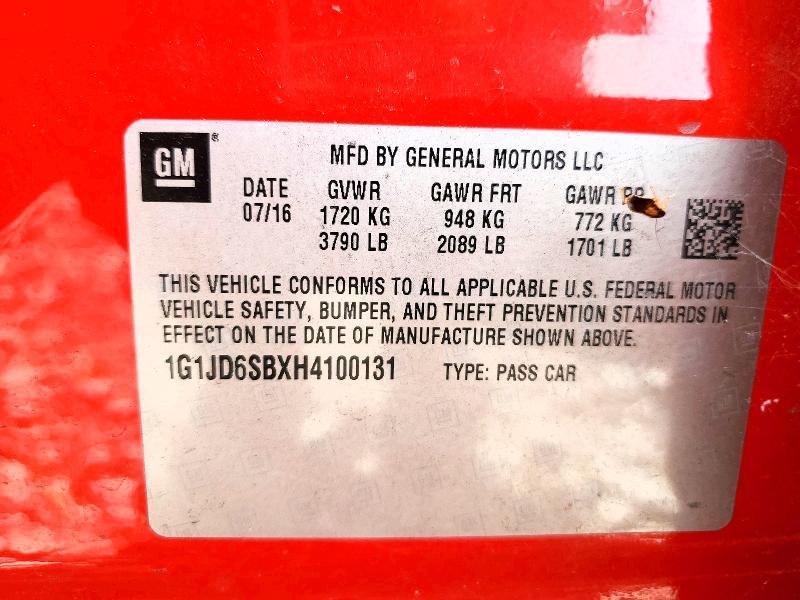 2017 Chevrolet Sonic lt