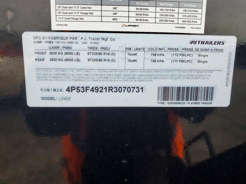 2024 PJ LX402 Equipment Trailer