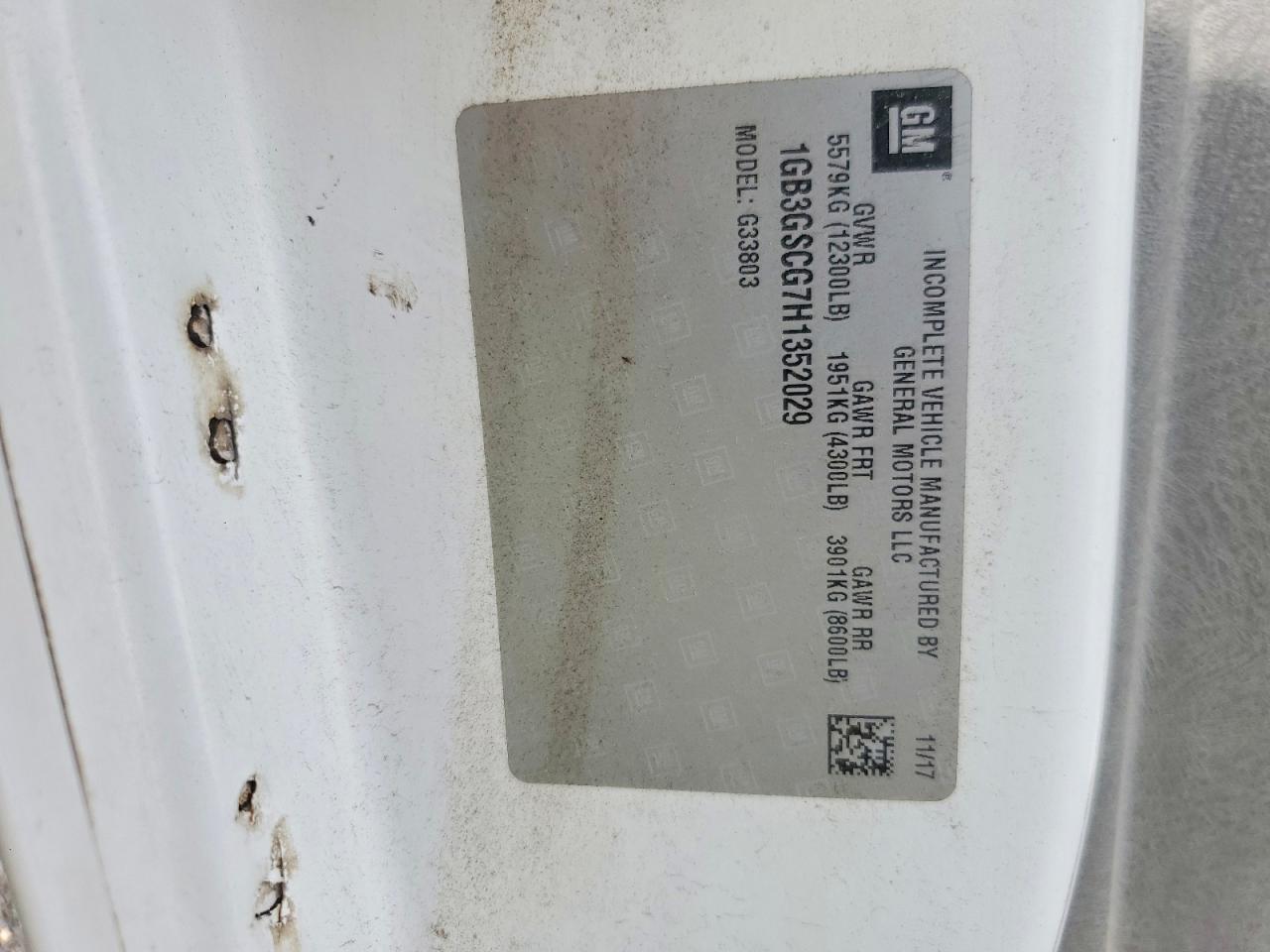 2017 Chev Rolet Express G3500 Delivery Truck