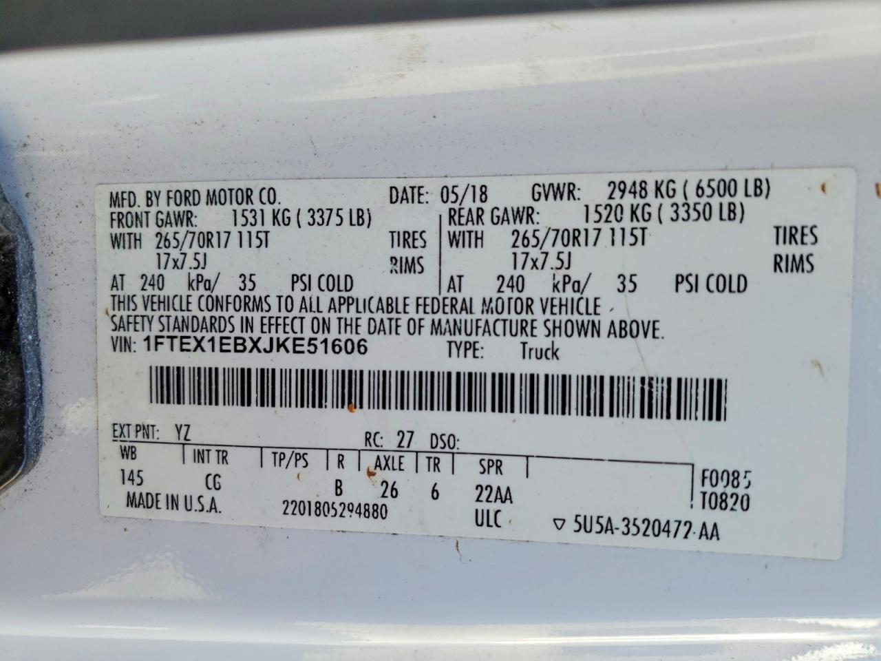 2018 Ford F150 Super Cab