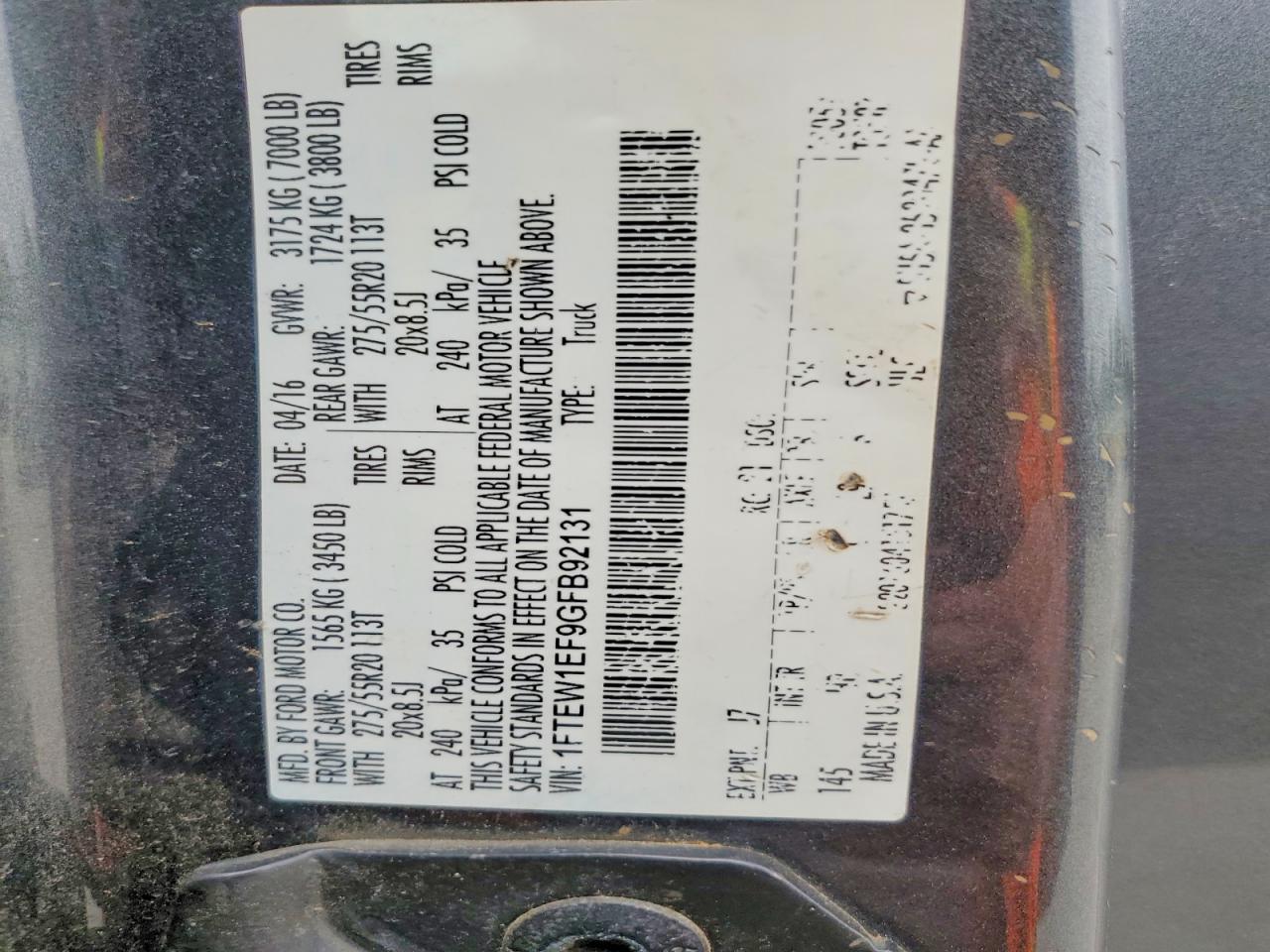 2016 Ford F150 Supercrew