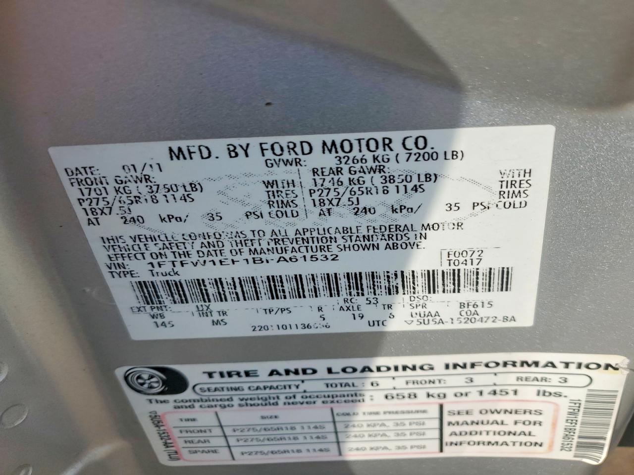 2011 Ford F150 Supercrew