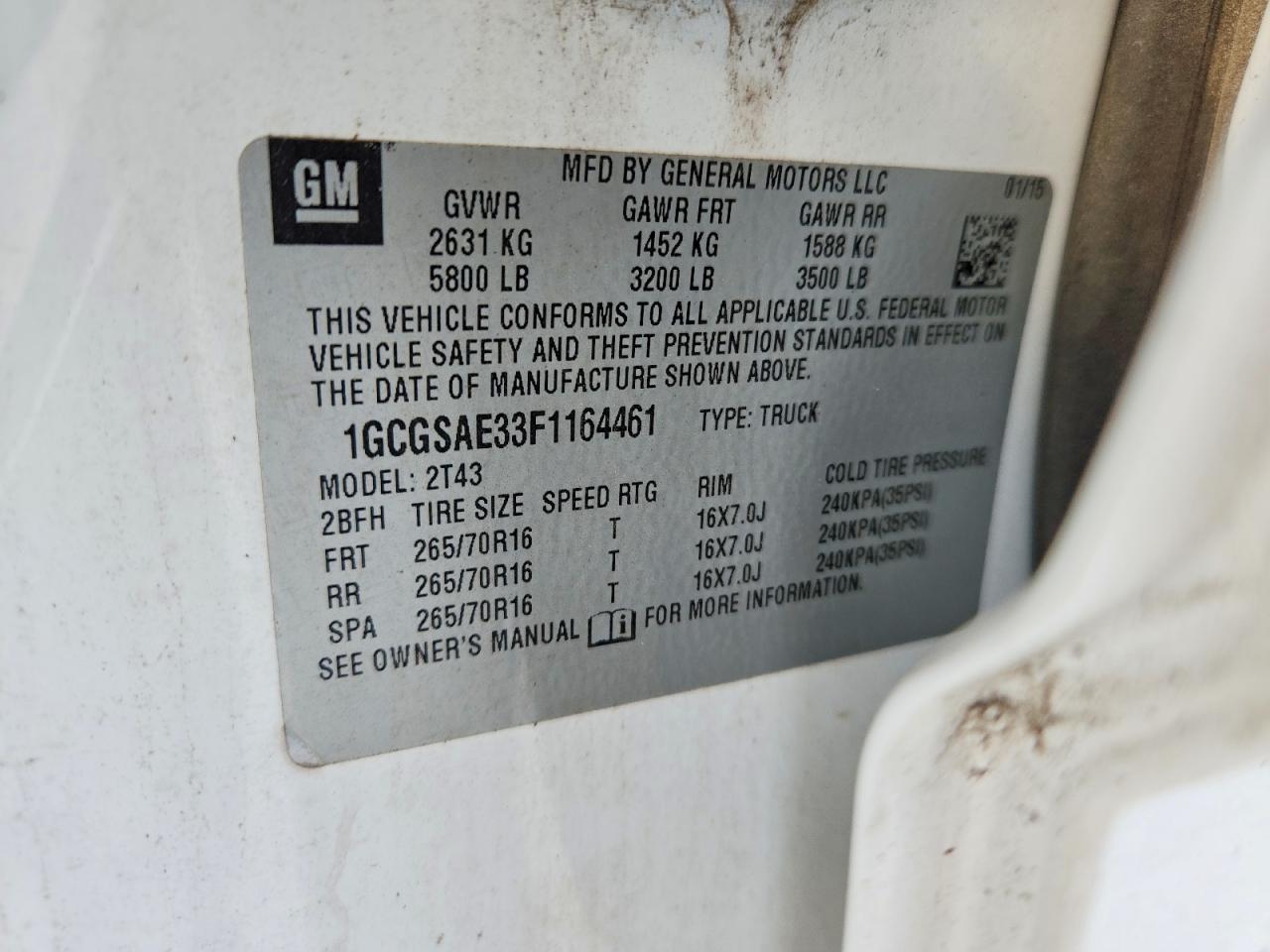 2015 Chev Colorado
