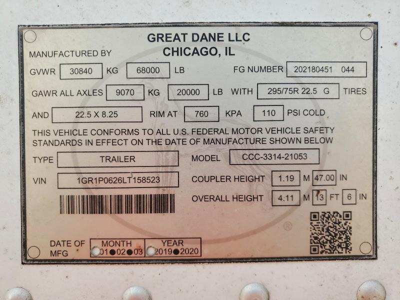2020 Great Dane DRY BOX TR-DRY Van Trailer