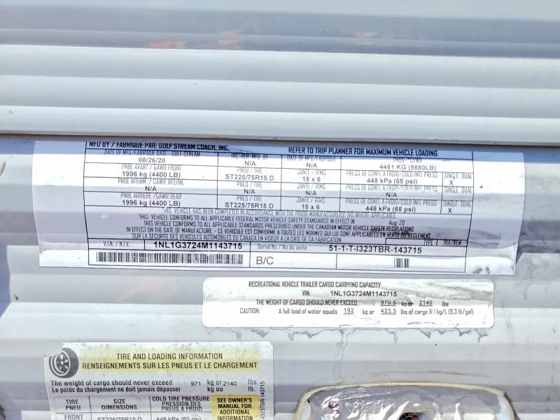 2021 Gulf Craft Inc. 2021 Gulf Stream Innsbruck Camper