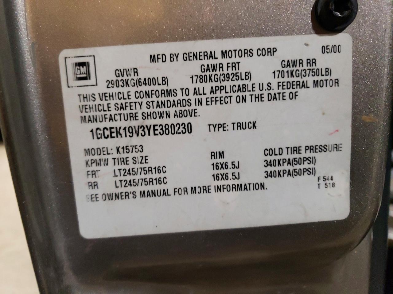 2000 Chevrolet Silverado K1500