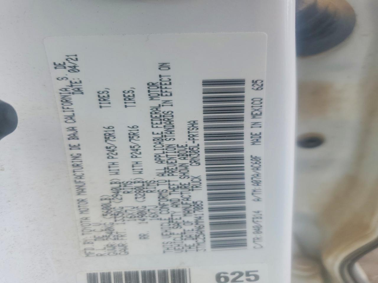 2021 Toyota Tacoma SR V6