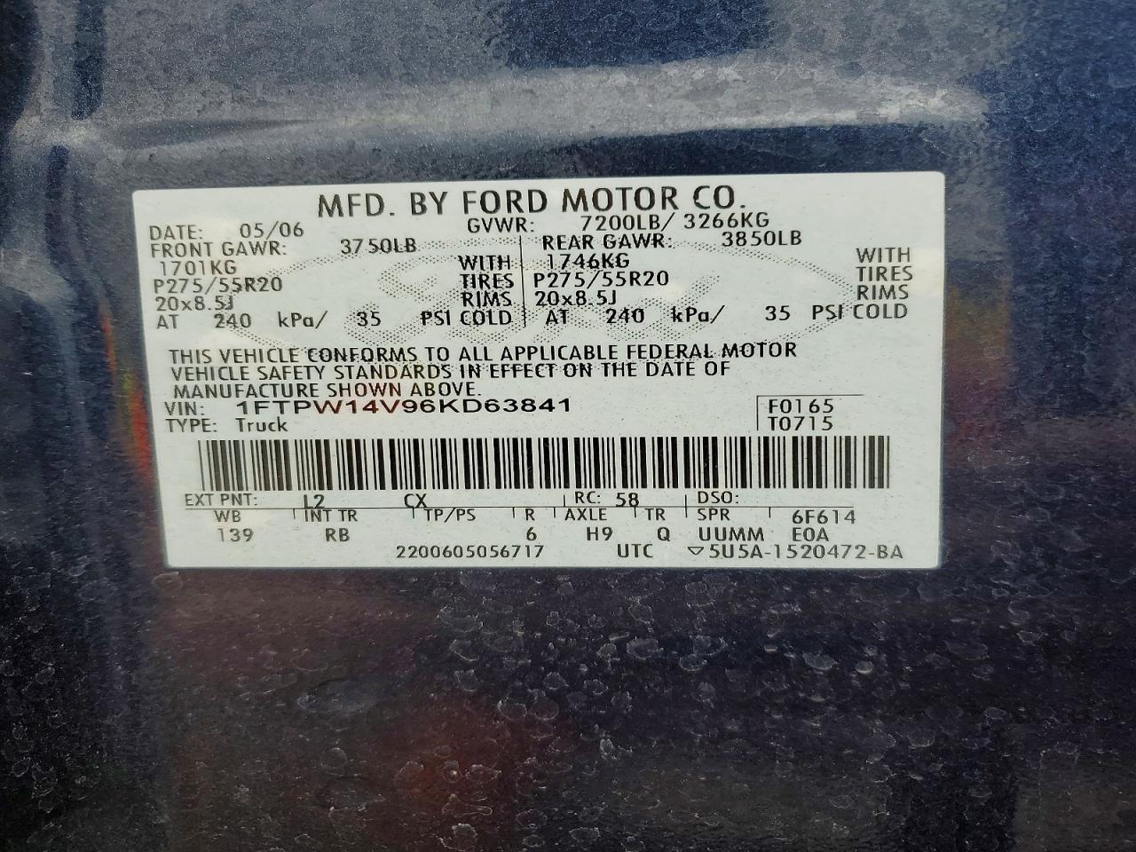 2006 Ford F150 Supercrew