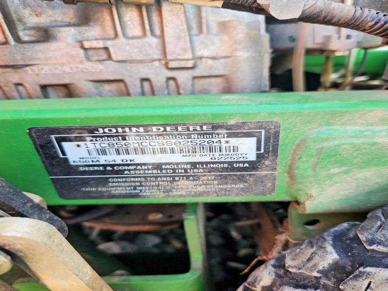 2025 John Deere 850m 54 dk Lawn Mover