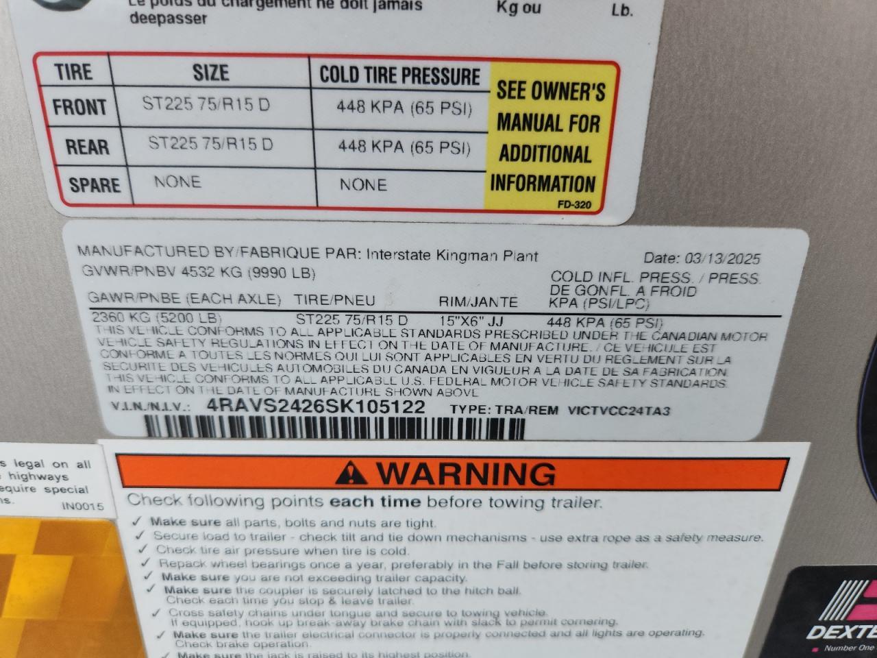 2025 Interstate VICTVCC24TA3 Enclosed Cargo Trailer