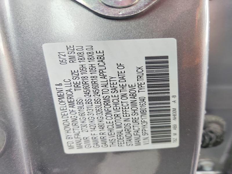 2021 Honda Ridgeline Sport