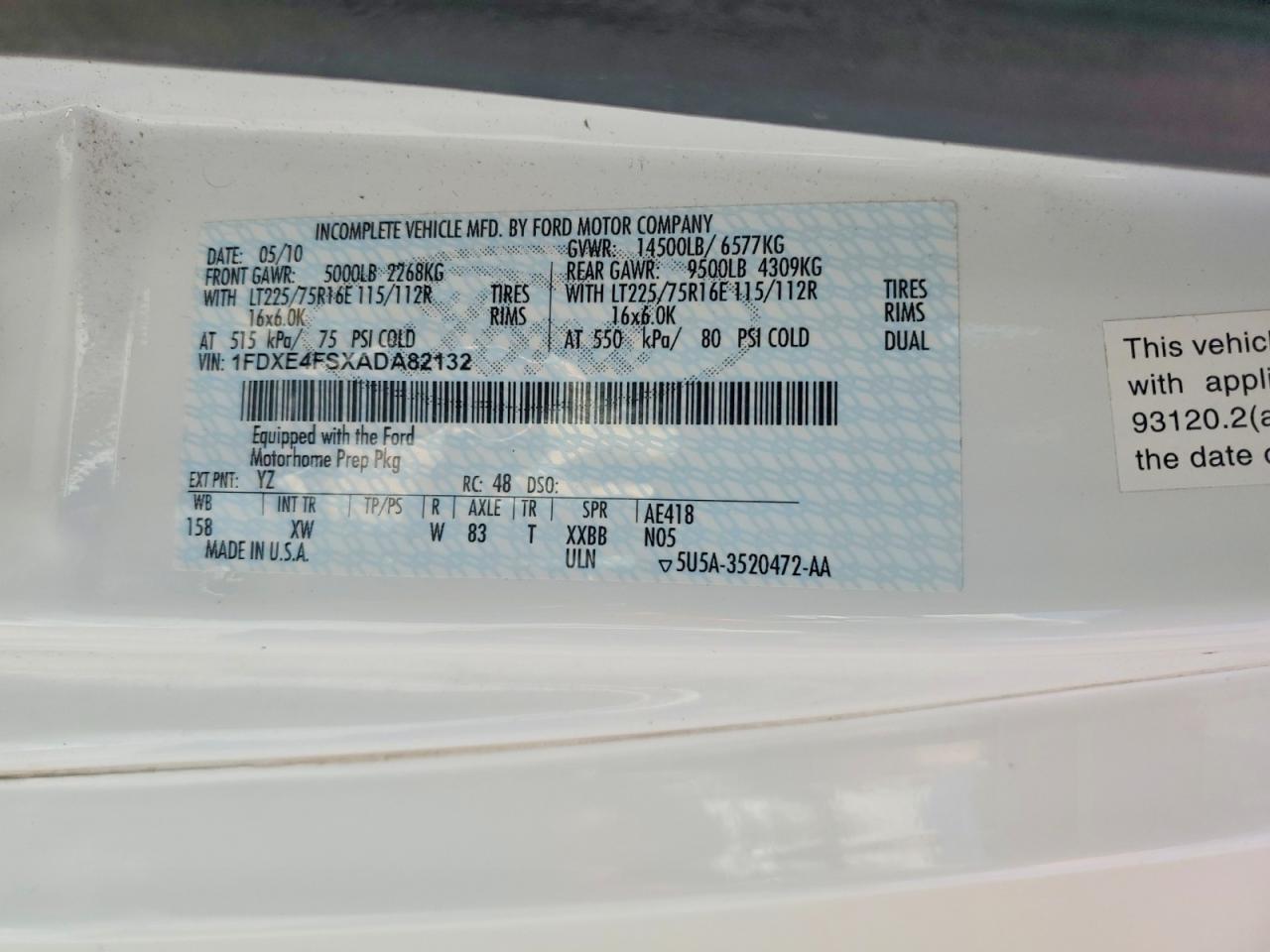 2010 Ford 2011 Ford Econoline E450 Super Duty Cutaway Van