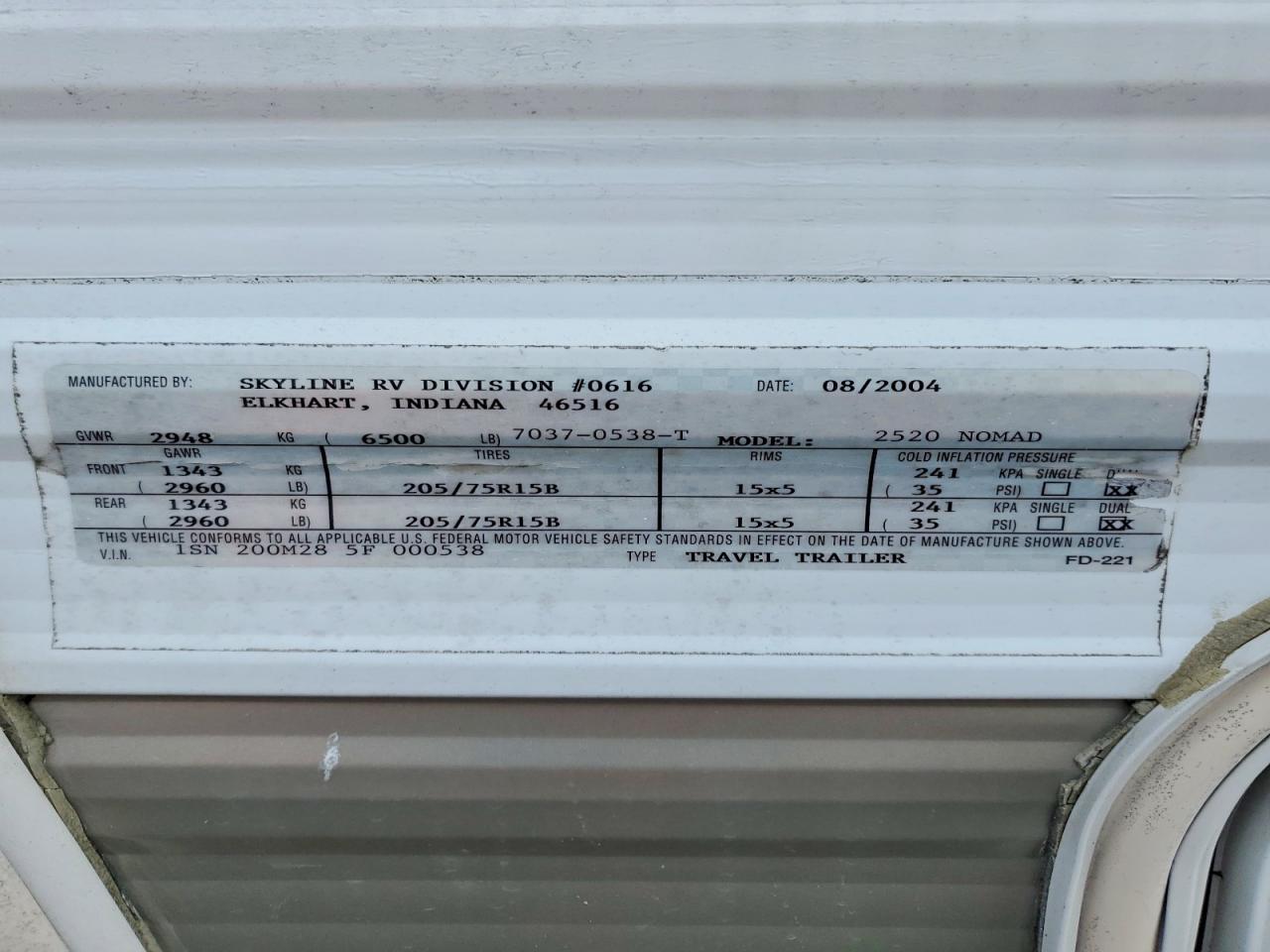 2005 Skyline Nomad Camper