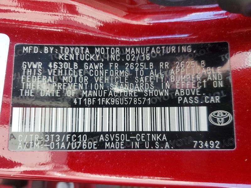 2016 Toyota Camry le