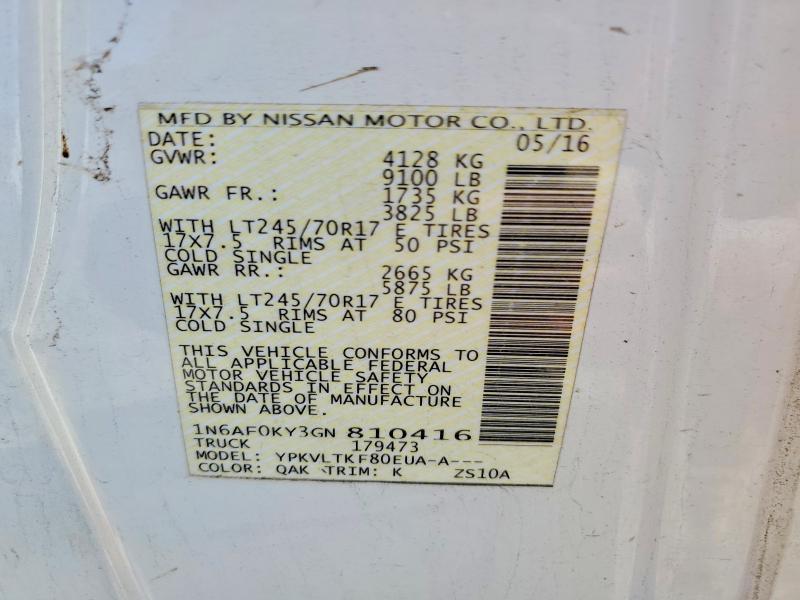 2016 Nissan NV 2500 HD SV