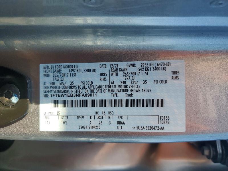 2022 Ford F150 Supercrew