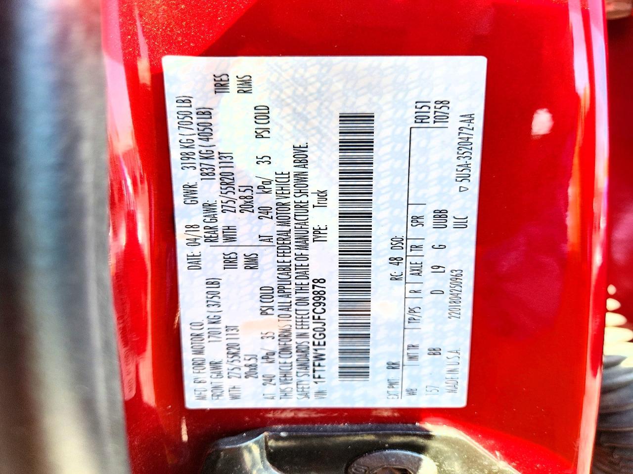 2018 Ford F150 Supercrew