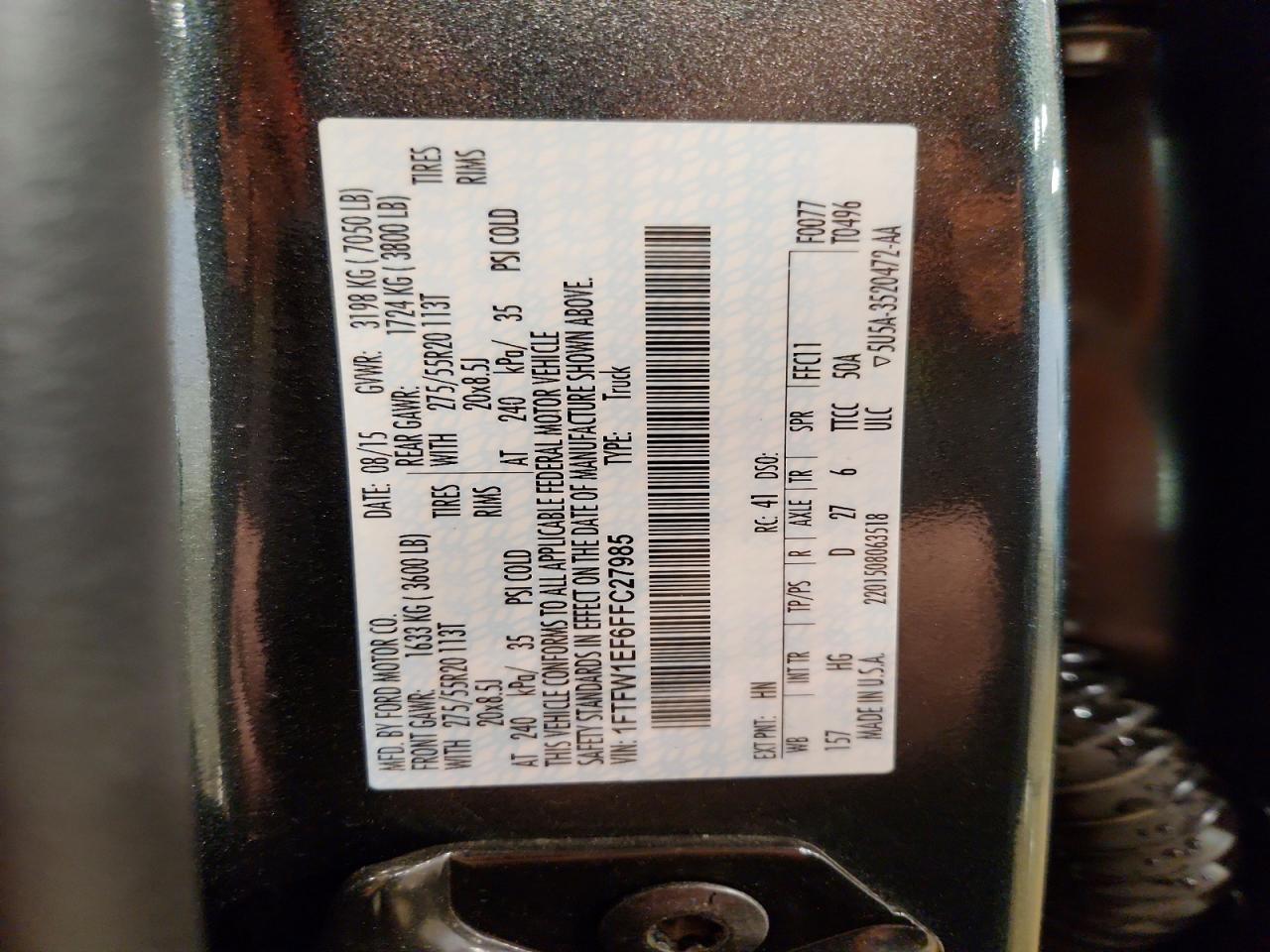 2015 Ford F150 Supercrew