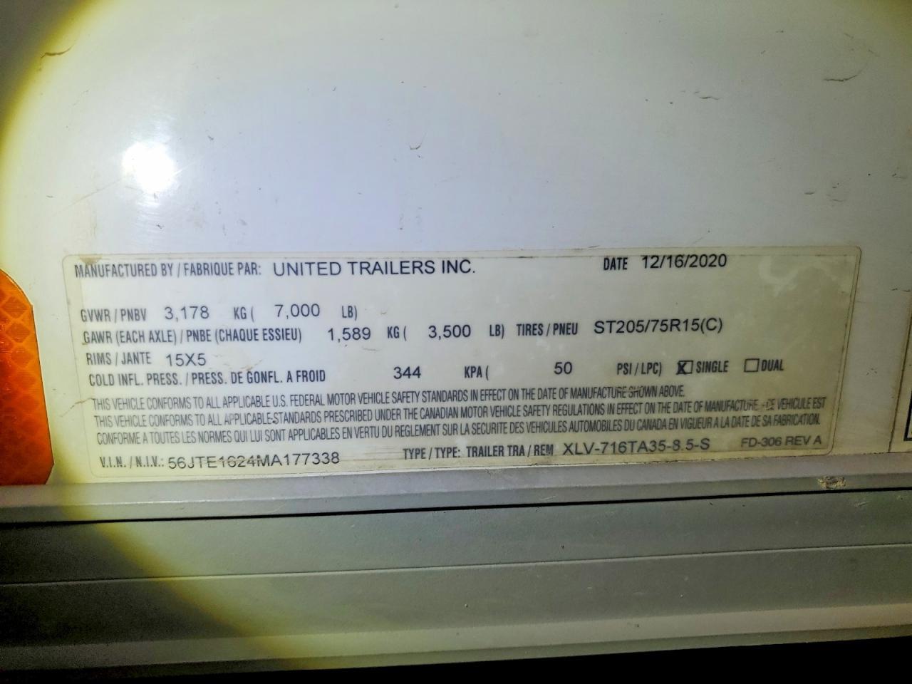 2021 United FD-306 REV A Enclosed Cargo Trailer